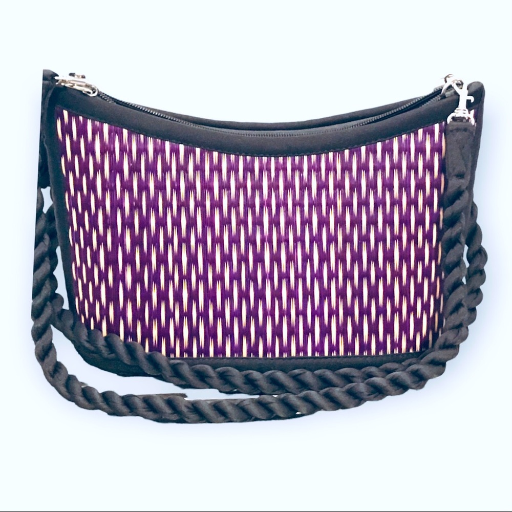Purple “Baskets of Cambodia” Handbag Medium size EUC
